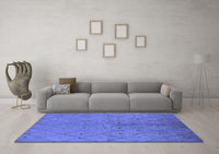 Machine Washable Solid Blue Modern Rug, wshurb1228blu