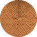 Round Solid Orange Modern Rug, urb1228org