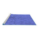 Sideview of Machine Washable Solid Blue Modern Rug, wshurb1228blu