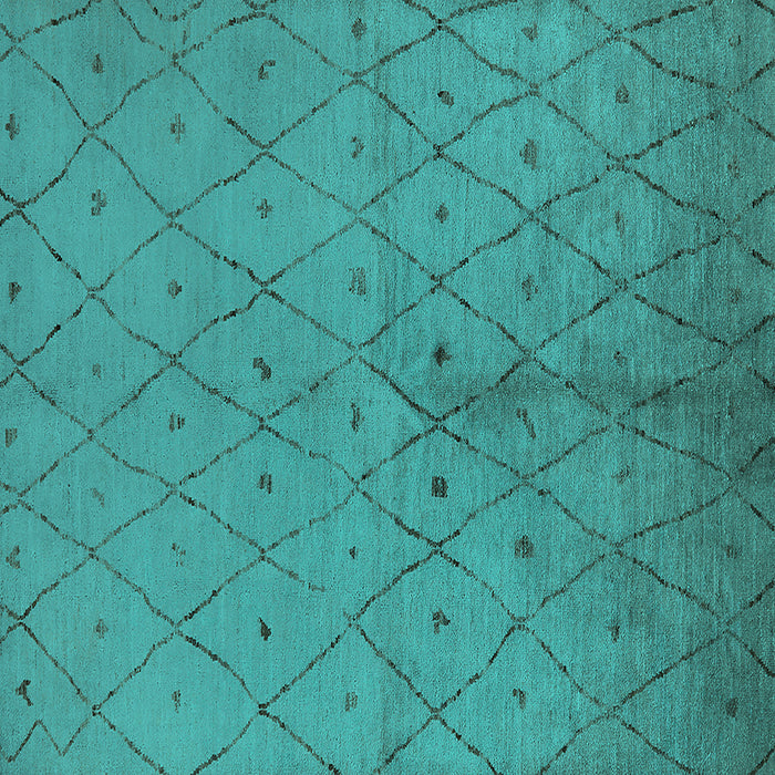 Square Machine Washable Solid Turquoise Modern Area Rugs, wshurb1228turq