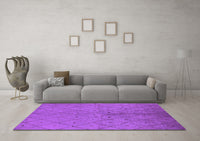 Machine Washable Solid Purple Modern Rug, wshurb1228pur