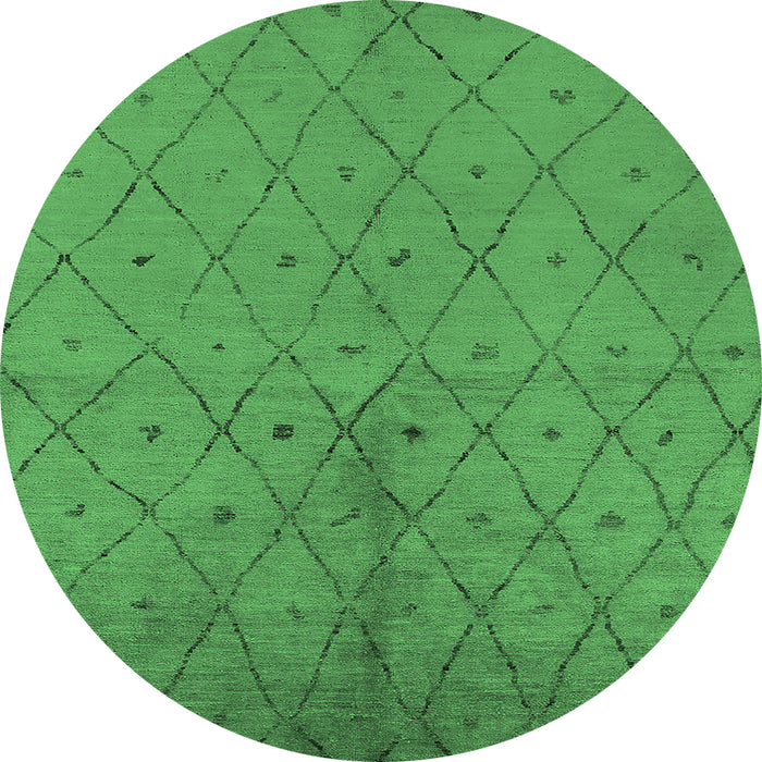 Round Solid Emerald Green Modern Rug, urb1228emgrn