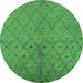 Round Solid Emerald Green Modern Rug, urb1228emgrn