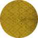 Round Solid Yellow Modern Rug, urb1228yw