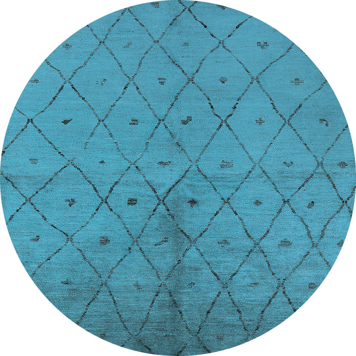 Round Solid Light Blue Modern Rug, urb1228lblu