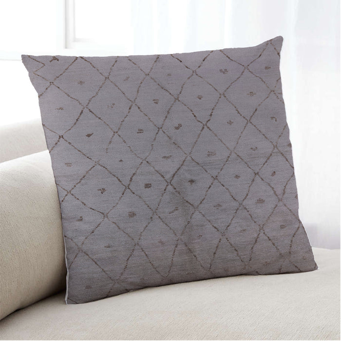 Lifestyle Image of Mid-Century Modern Urban Square Mauve Taupe Purple Throw Pillow, 18 inch by 18 inch, pwurb1228
