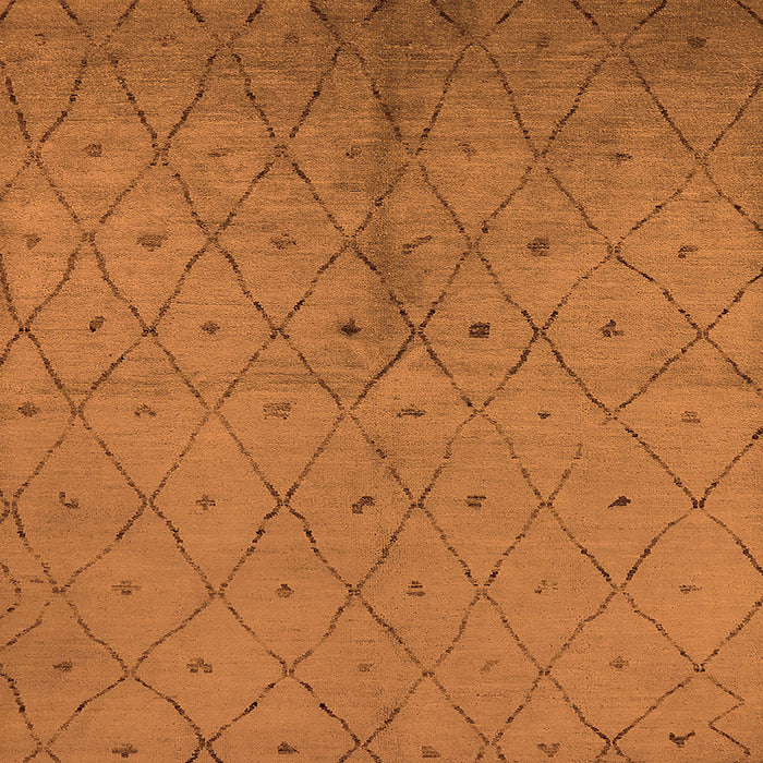 Square Solid Orange Modern Rug, urb1228org