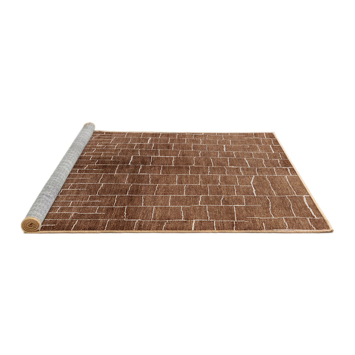 Sideview of Machine Washable Industrial Modern Peru Brown Rug, wshurb1229
