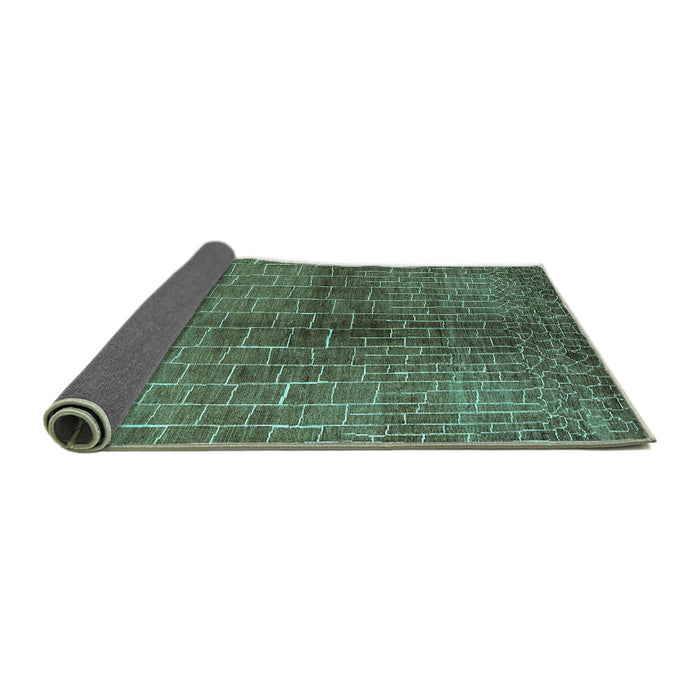 Sideview of Solid Turquoise Modern Rug, urb1229turq