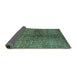 Sideview of Solid Turquoise Modern Rug, urb1229turq