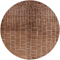 Round Machine Washable Industrial Modern Peru Brown Rug, wshurb1229