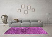 Machine Washable Solid Purple Modern Rug, wshurb1229pur