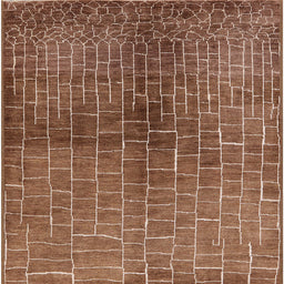 Square Machine Washable Industrial Modern Peru Brown Rug, wshurb1229