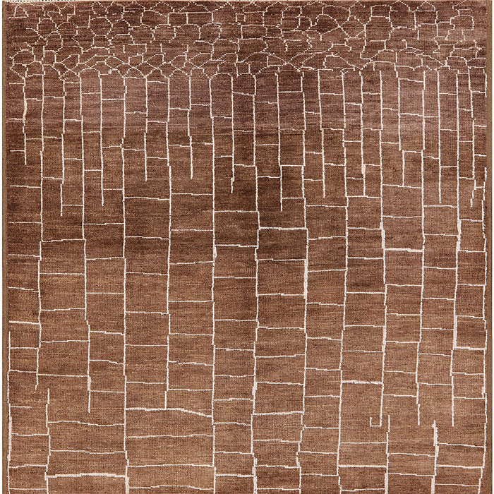 Square Machine Washable Industrial Modern Peru Brown Rug, wshurb1229