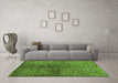 Machine Washable Solid Green Modern Area Rugs in a Living Room,, wshurb1229grn