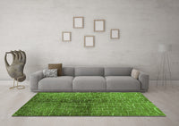 Machine Washable Solid Green Modern Rug, wshurb1229grn