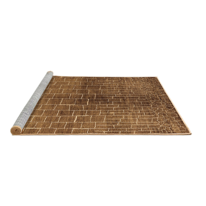 Sideview of Machine Washable Solid Brown Modern Rug, wshurb1229brn