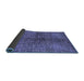 Sideview of Solid Blue Modern Rug, urb1229blu