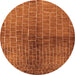 Round Solid Orange Modern Rug, urb1229org