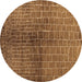 Round Solid Brown Modern Rug, urb1229brn