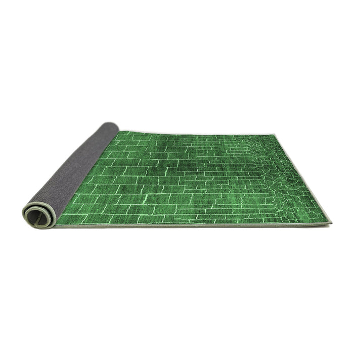 Sideview of Solid Emerald Green Modern Rug, urb1229emgrn