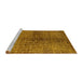 Sideview of Machine Washable Solid Yellow Modern Rug, wshurb1229yw