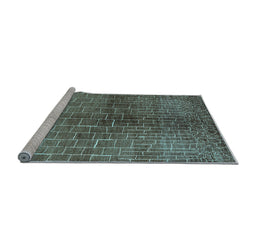 Sideview of Machine Washable Solid Light Blue Modern Rug, wshurb1229lblu