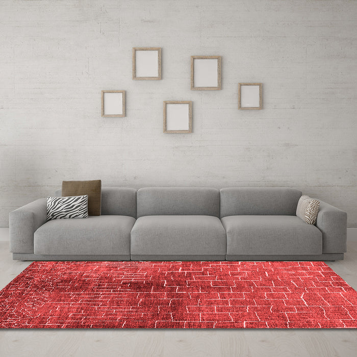 Modern Red Washable Rugs