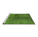 Sideview of Machine Washable Solid Green Modern Area Rugs, wshurb1229grn