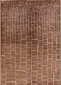 Machine Washable Industrial Modern Peru Brown Rug, wshurb1229