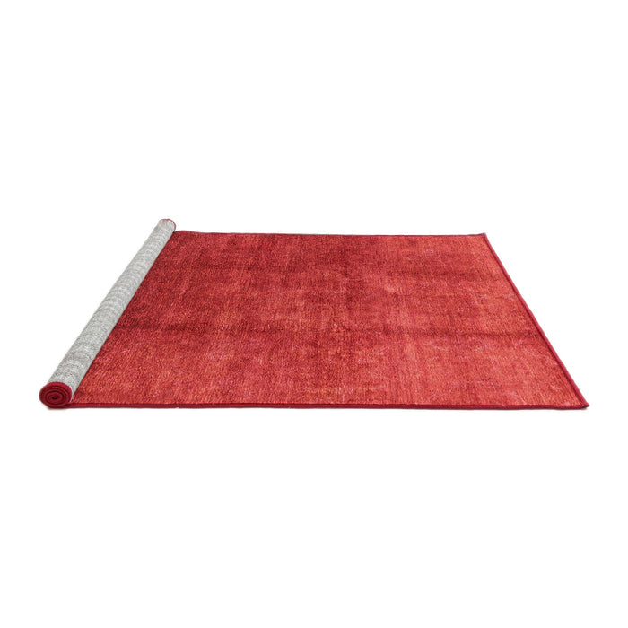 Sideview of Machine Washable Industrial Modern Red Rug, wshurb1230