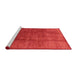Sideview of Machine Washable Industrial Modern Red Rug, wshurb1230
