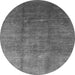 Round Machine Washable Oriental Gray Industrial Rug, wshurb1230gry