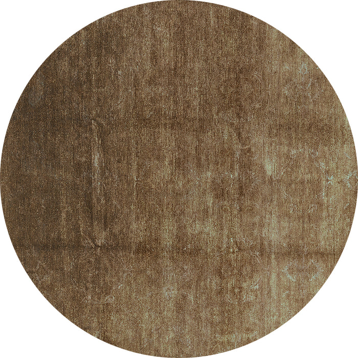 Round Machine Washable Oriental Turquoise Industrial Area Rugs, wshurb1230turq