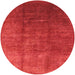 Round Mid-Century Modern Red Oriental Rug, urb1230