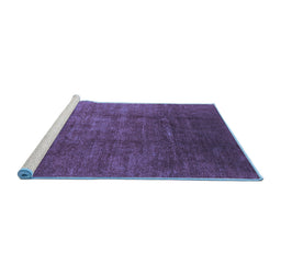 Sideview of Machine Washable Oriental Blue Industrial Rug, wshurb1230blu