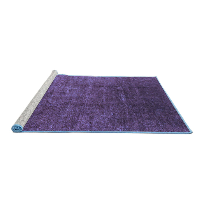 Sideview of Machine Washable Oriental Blue Industrial Rug, wshurb1230blu