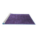 Sideview of Machine Washable Oriental Blue Industrial Rug, wshurb1230blu