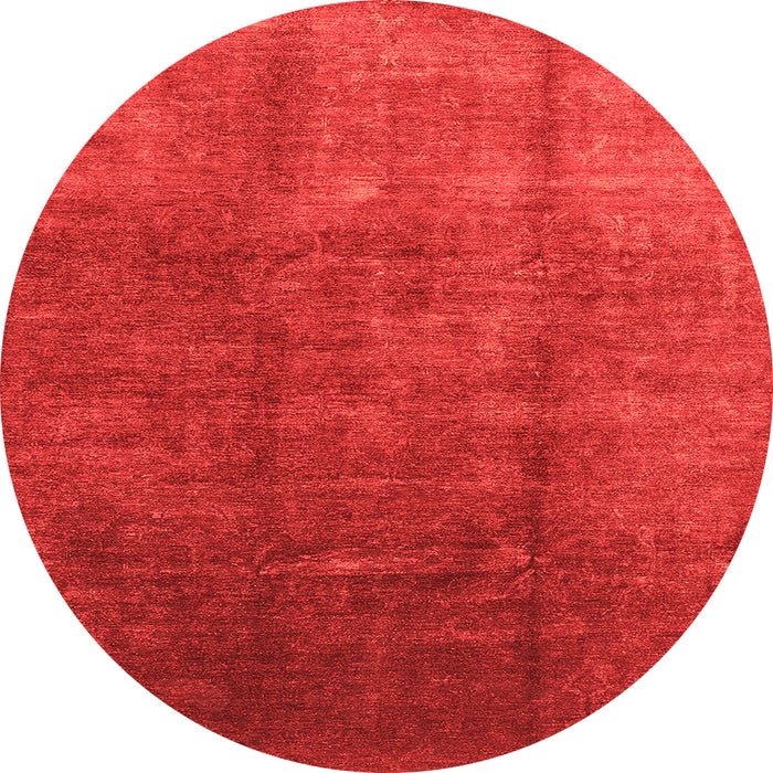 Round Machine Washable Oriental Orange Industrial Area Rugs, wshurb1230org