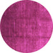 Round Oriental Purple Industrial Rug, urb1230pur