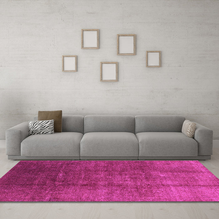 Machine Washable Oriental Purple Industrial Area Rugs in a Living Room, wshurb1230pur