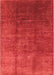 Machine Washable Industrial Modern Red Rug, wshurb1230