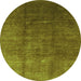 Round Oriental Green Industrial Rug, urb1230grn