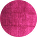 Round Oriental Pink Industrial Rug, urb1230pnk