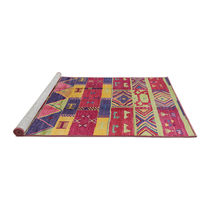 Sideview of Machine Washable Industrial Modern Crimson Red Rug, wshurb1231