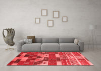 Machine Washable Oriental Red Industrial Rug, wshurb1231red