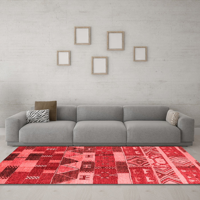 Industrial Red Washable Rugs