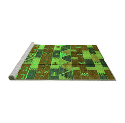Sideview of Machine Washable Oriental Green Industrial Area Rugs, wshurb1231grn
