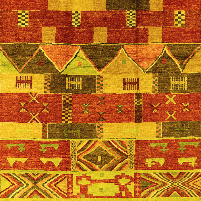 Oriental Yellow Industrial Rug, urb1231yw