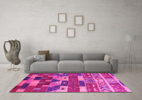 Machine Washable Oriental Pink Industrial Rug, wshurb1231pnk